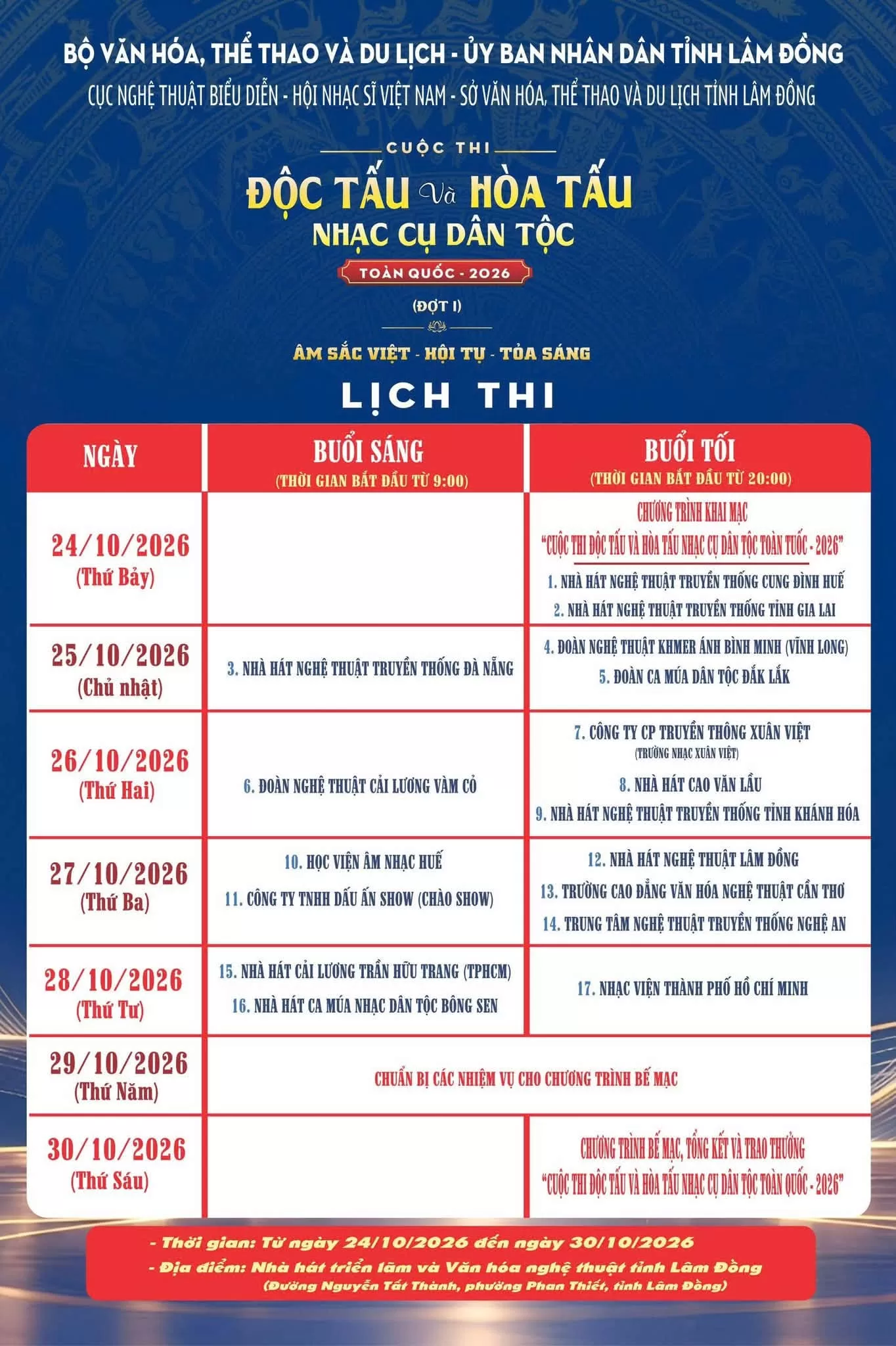 Cuộc thi Độc tấu và Hòa tấu nhạc cụ dân tộc toàn quốc – 2026 - ảnh 2