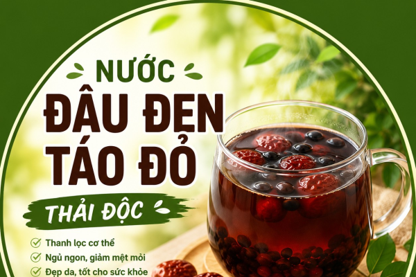 THẢI ĐỘC CÙNG NƯỚC ĐẬU ĐEN NẤU TÁO ĐỎ
