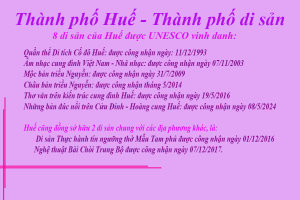 Thành phố Huế - thành phố di sản văn hóa đầu tiên của cả nước