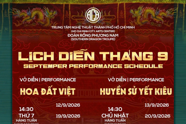 Lịch biểu diễn rối nước tại TPHCM tháng 9. 2026