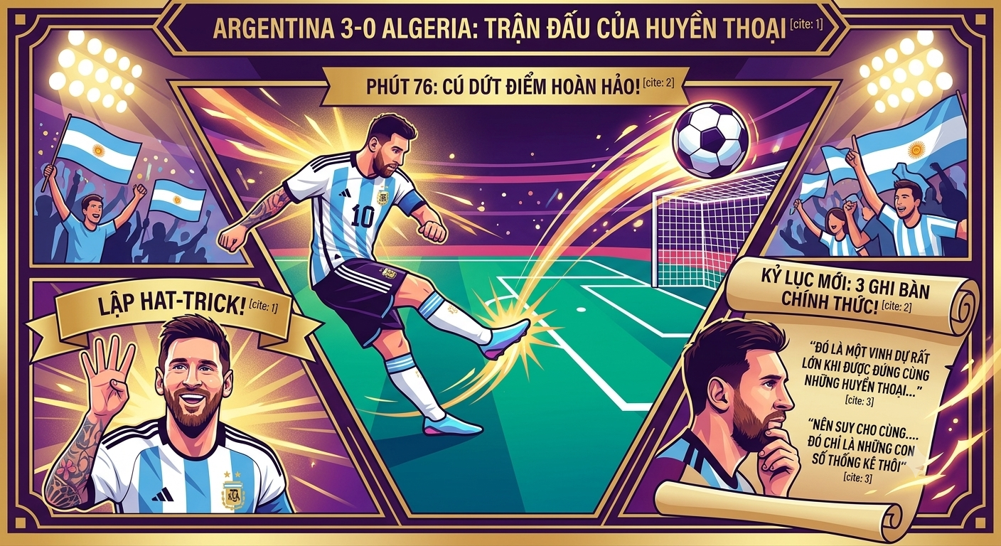 KỲ 34: Trận Argentina và Algeria -  Lionel Messi và hat-trickv mới