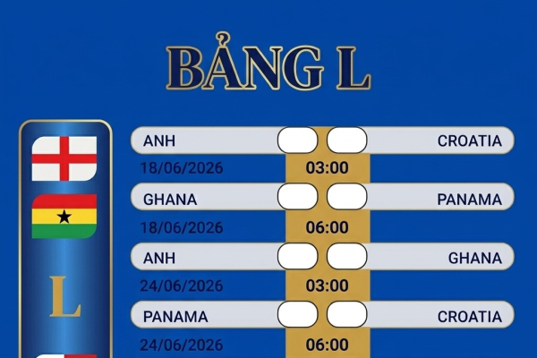 KỲ 41: LỊCH THI ĐẤU BẢNG K