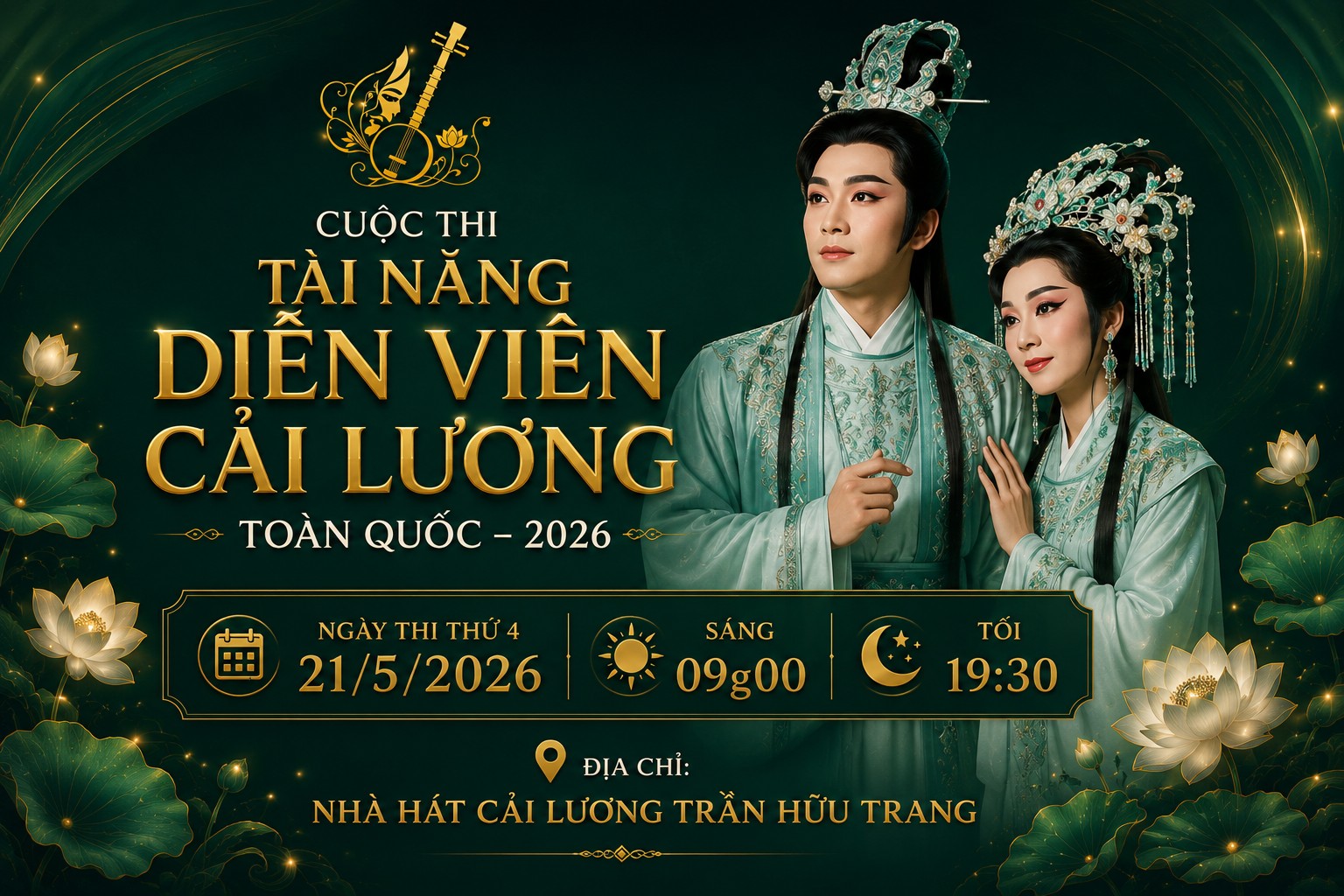 CUỘC THI TÀI NĂNG DIỄN VIÊN CẢI LƯƠNG TOÀN QUỐC - 2026 - KỲ 12: 09 thí sinh trong ngày  18.5.2026