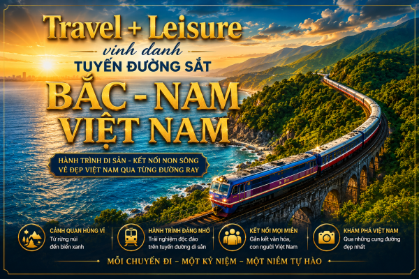 Travel + Leisure vinh danh tuyến đường sắt Bắc - Nam Việt Nam