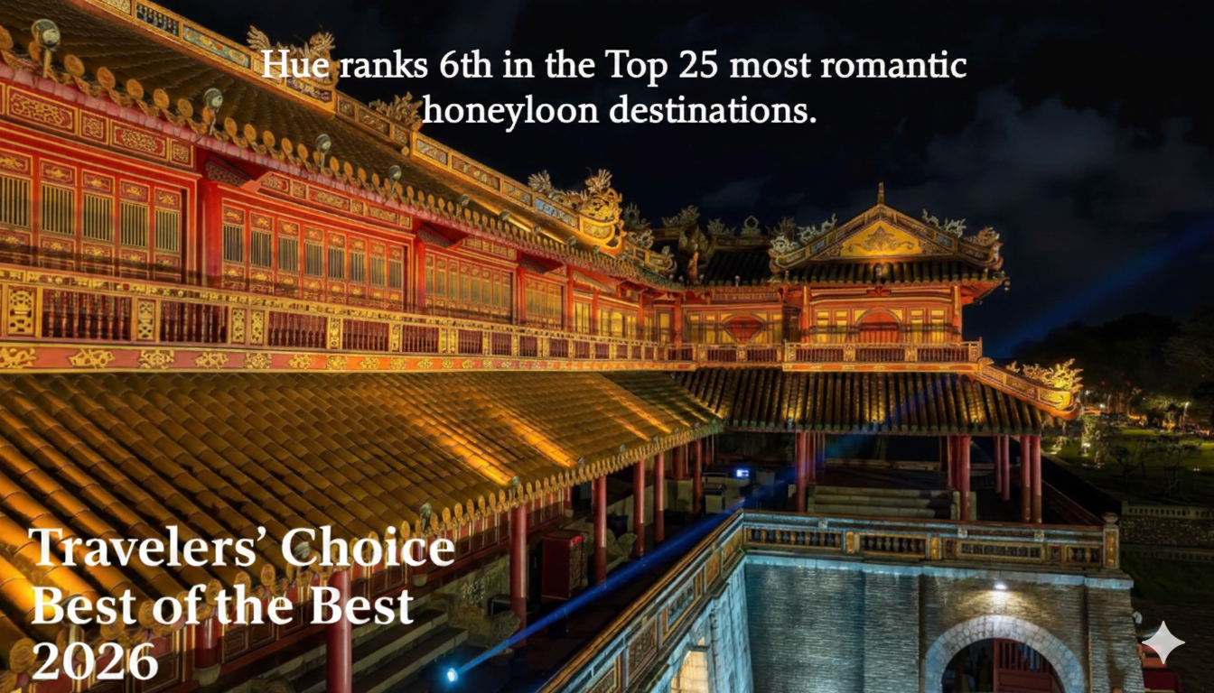 THÀNH PHỐ HUẾ LÀ ĐIỂM ĐẾN TRĂNG MẬT QUYẾN RŨ THỨ 6 THẾ GIỚI