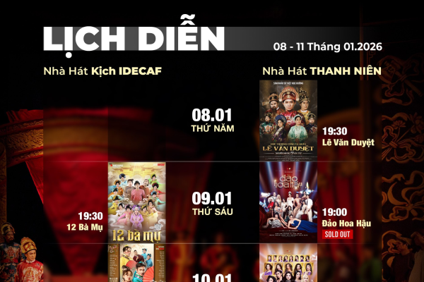 SÂN KHẤU IDECAF bán vé cho các suất diễn ngày 09.01 đến 11.01.2026