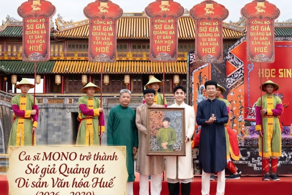 Ca sĩ MONO trở thành Sứ giả Quảng bá Di sản Văn hóa Huế (2026 – 2030)
